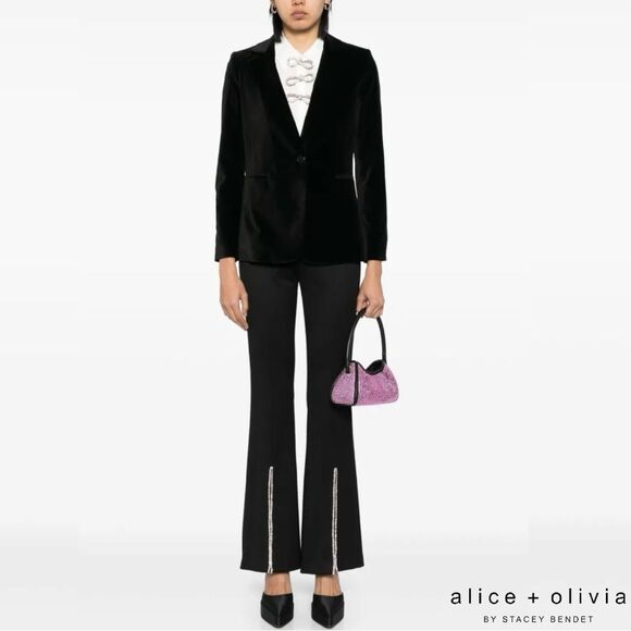 Alice + Olivia **NWT** Macey Velvet Black Blazer - Picture 12 of 15